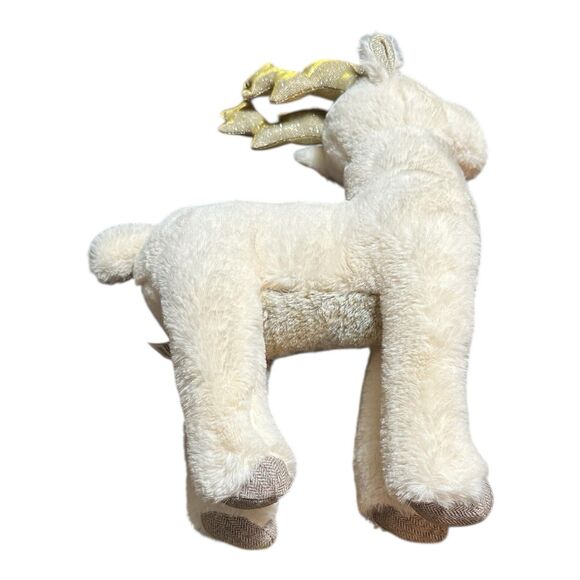 Pier 1 Imports White Gold Gillian Reindeer Deer Plush Soft Toy Stuffed 18" - Picture 2 of 7
